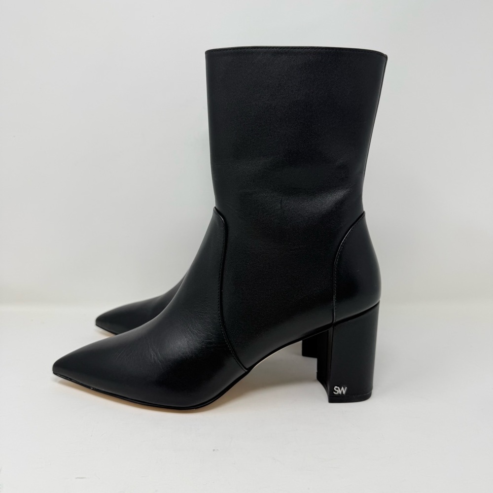 New Stuart Weitzman Renegade Ankle Bootie Black Leather Sz 8.5 - Picture 6 of 13